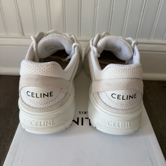 Celine White Mixed Leather Runner sneakers - Picture 5 of 10